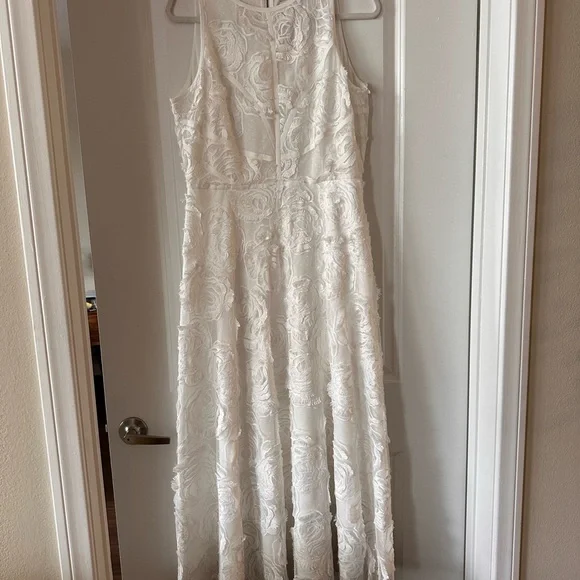 chinese dress ladies Shop Enkoaa Binding Detail Textured Midi Dress White for Women Online